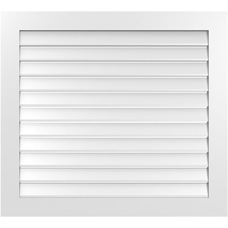 Ekena Millwork Vertical Surface Mount PVC Gable Vent: Functional, w/ 3-1/2"W x 1"P Standard Frame, 42"W x 38"H GVPVE42X3801SF